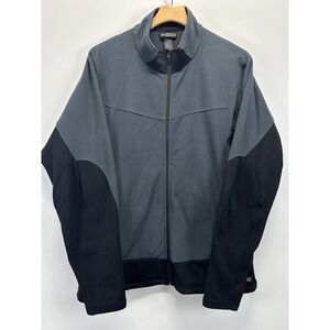 REI Fleece Jacket Mens XL Grey black Full Zip Gorp Core Outdoors Hiking Preppy